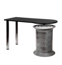 Маникюрный стол Elite plus серый, черная столешница